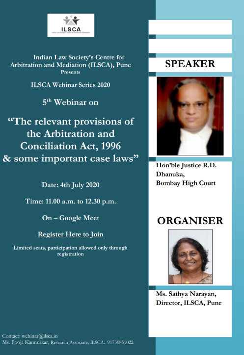 The Relevant Provisions of Arbitration and Conciliation Act, 1996, and Some Important Case Laws