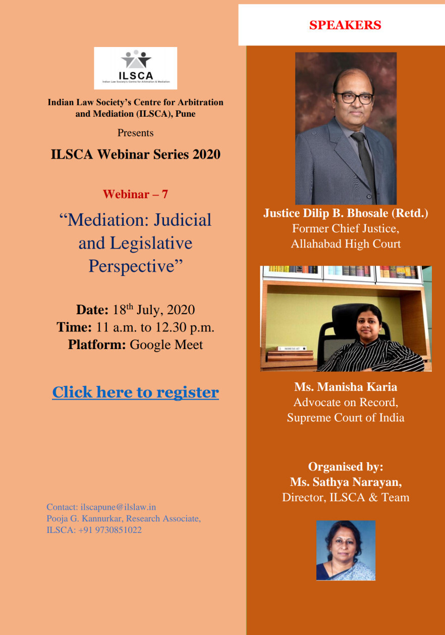 Mediation in India: Judicial and Legislative Perspective